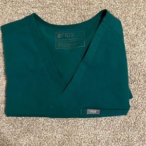 Figs Catarina One pocket scrub top - small Hunter green